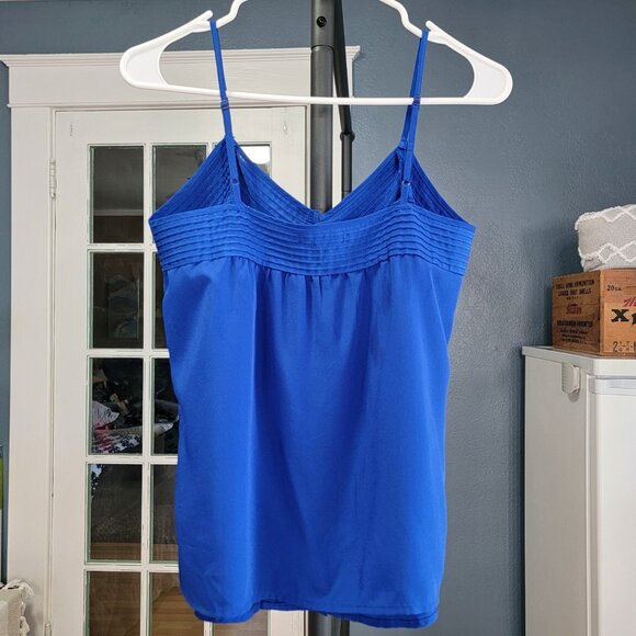 Gap Elegant Sapphire Pleated Tank Top with Button Accents | Size: Small - Picture 4 of 6